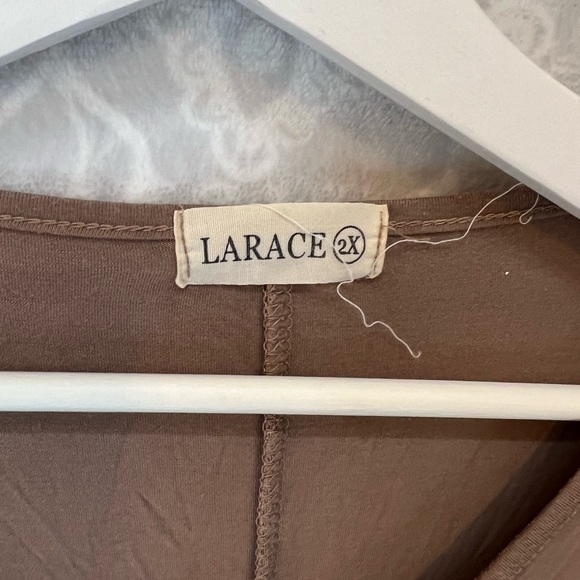 Top Dress Long Oversized LARACE 2X TUNIC JERSEY KNIT EUC TAUPE TAN BIEGE Sleeve - Picture 8 of 8